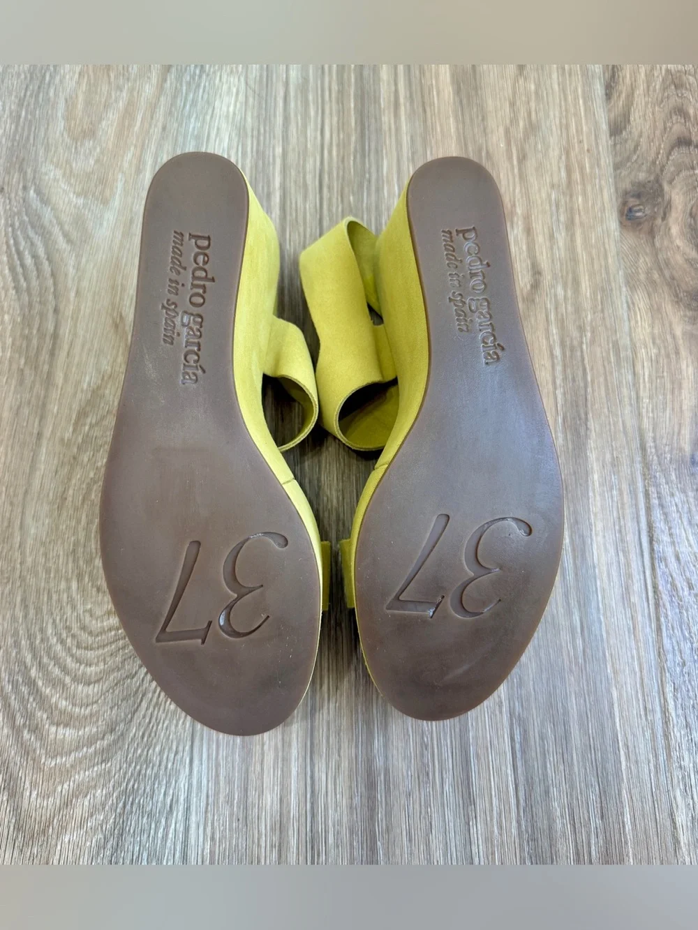 Pedro García Lime Green Suede Platform Wedge Sandals EU 37